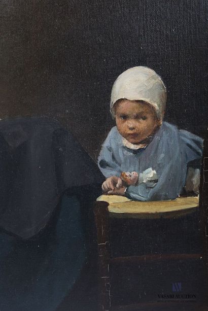 null JOLIET (XIX-XXth century)

Young embroiderer and child

Oil on canvas

Signed...