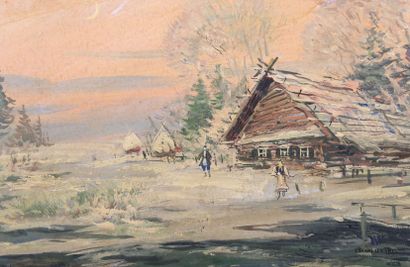 null KOROVIN Konstantin A. (1861-1939), attribué à

Paysage hivernal animé

Huile...