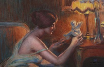 null ENJOLRAS Delphin (1865-1945) dans le goût

Femme lisant éclairée par une lumière...