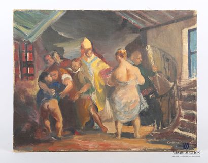 null CORBINO Jon (1905-1964)

Scandal at the ceremony

Oil on canvas 

Signed lower...