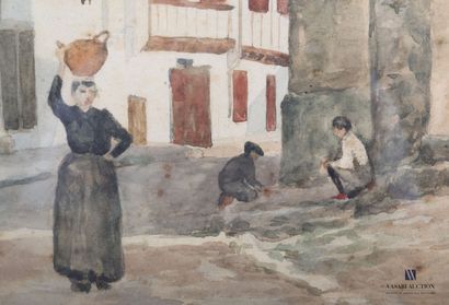 null PRADELLES Eva (born in 1868)

Woman with a jug in an alley of the Basque Country

Watercolor

Signed...