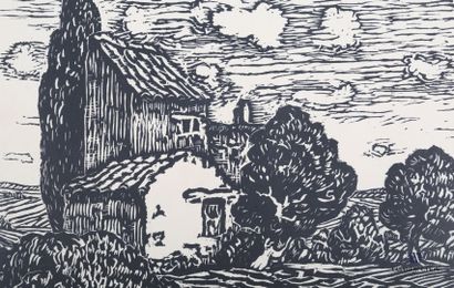 null MOLINIER Pierre (1900-1976), d'après

Maison au cyprès

Gravure sur bois

Monogrammé...