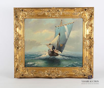 null GUERET (XXth century)

Full sail

Oil on canvas

Signed lower right

46 x 55,5...