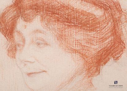 null Lot comprenant six pièces encadrées :

- Anonyme - Portrait de Madame Oudart...