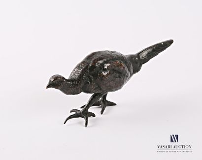 null Subject in bronze with brown patina representing a pheasant.

Height : 6 cm...