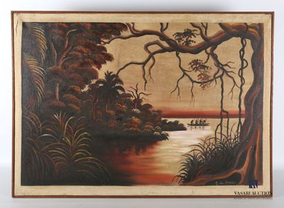 null DE MOUKO Gaspard (XXth century)

Animated lake landscape 

Oil on canvas 

Signed...