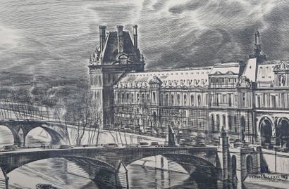 null DECARIS Albert (1901-1988), d'après

Vue du Louvre depuis la rive gauche

Eau...