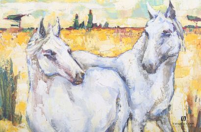 null CALVET Gérard (1926-2017)

Chevaux à l'aube 

Huile sur toile

Signé en bas...