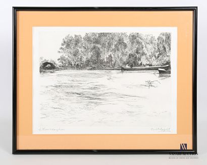 null EXPERT Paulette (1912-2001)

Le fleuve à LANGOISON

Eau forte sur papier 

Titré...