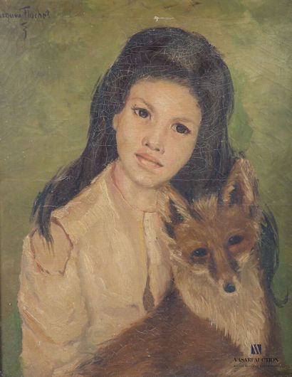null FLACHET Jacques (born in 1943)

Portrait of a young girl with a fox 

Oil on...
