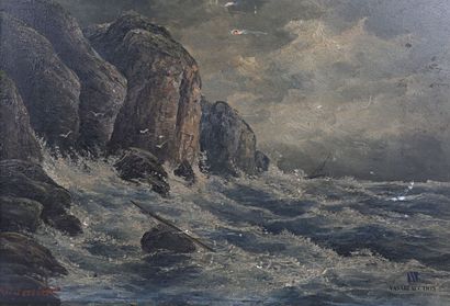 null M.J. POSSELT (XXème siècle)

Tempête en bord de falaise

Huile sur panneau

Signée...