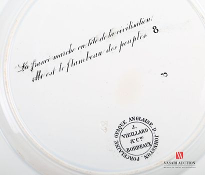 null BORDEAUX - Jules Vieillard & Cie Manufacture de 

Suite de quatre assiettes...