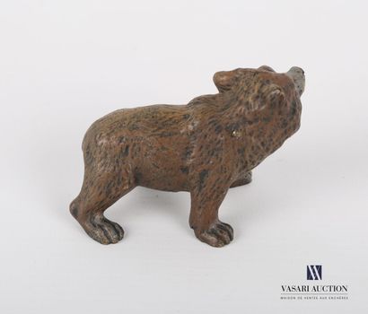 null Painted bronze subject representing a bear cub with four legs 

Height : 4,5...