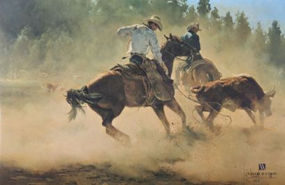 null OWEN Bill (1942-2013)

Cowboys au taureau

Lithographie sur papier

Signée en...