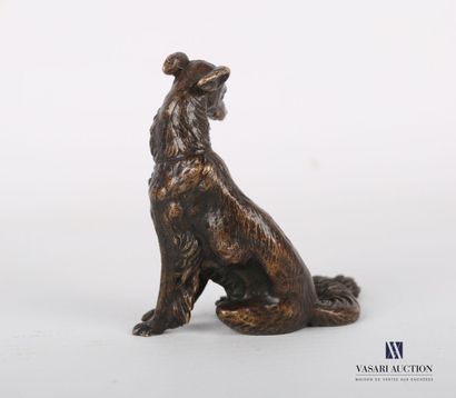null Bronze subject representing a dog sitting.

Height : 6 cm 6 cm - Width : 5 ...