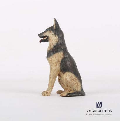null Painted bronze subject representing a seated German shepherd

Height : 10 cm...