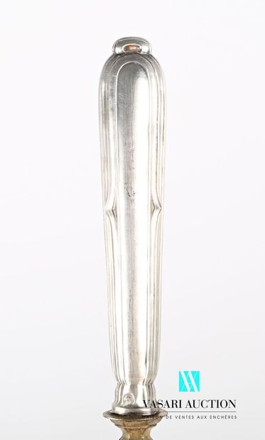 null Pie server, the handle in filled silver with pinched nets. The spatula with...
