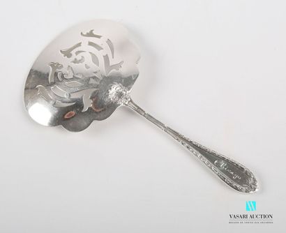 null Silver mignardise shovel, the spatula openwork of foliage and the handle with...
