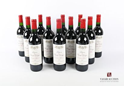 null 12 bouteilles	BARON DE SAINT GEORGES	Bordeaux Sup	2000

	Et. légèrement tachées....