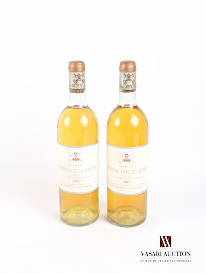 null 2 bouteilles	Château PAPE CLÉMENT	Graves GCC blanc	1981

	Et. un peu tachées...