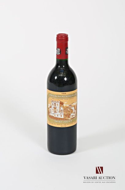 null 1 bouteille	Château DUCRU BEAUCAILLOU	St Julien GCC	1988

	Présentation et niveau,...