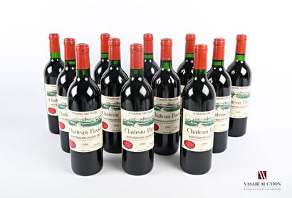 null 12 bouteilles	Château PAVIE	St Emilion 1er GCC	1991

	Et. impeccables. N : 10...