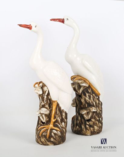 null CHINA

Pair of painted porcelain subjects showing a couple of storks on an openwork...