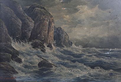 null M.J. POSSELT (XXth century)

Storm on the edge of a cliff

Oil on panel

Signed...