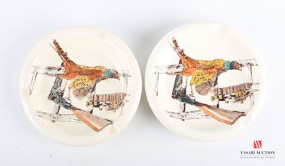 null GIEN FRANCE

Two earthenware ashtrays with cracked enamel decorated with a picture...