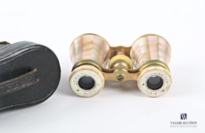 null Gilded brass and mother-of-pearl plates theatrical binoculars from Lemaire,...