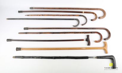 null lot including six canes, the pommel stock for one, two canes the pommel opera,...