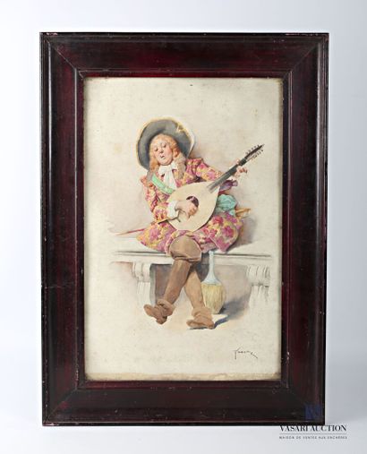 null FASONI

The mandolin player

Watercolor on paper

Signed lower right

(foxing...