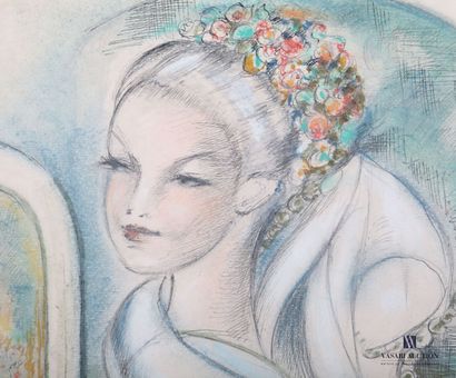 null D'ARVOY Gil (XXème siècle)

Jeune élégante à la robe fleurie - Eve et le Serpent...