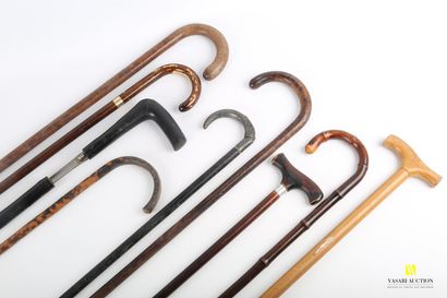 null lot including six canes, the pommel stock for one, two canes the pommel opera,...
