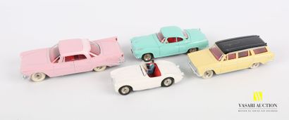 null DINKY TOYS (FR)

Lot of four vehicles : Austin Healey 100 Ref 546 - Fiat 1800...