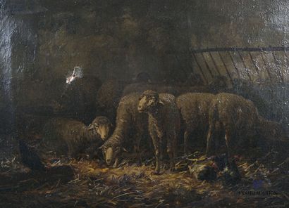 null French school of the 19th century

Sheep in a stable

Oil on canvas

Signed...