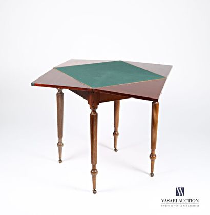 null Veneer portfolio game table, the top unfolding to reveal a green felt game mat....