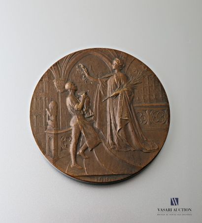 null Bronze medal after Godefroid Devreese (1861-1941) "Kingdom of Belgium World...
