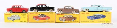 null DINKY TOYS (FR)

Lot of four vehicles : Simca 1000 Ref 519 - Fiat 1200 Grande...