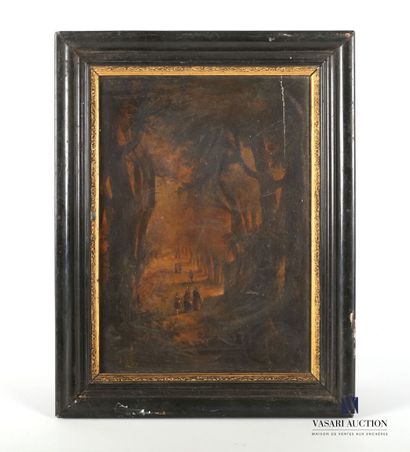null French school of the 19th century

Stroll in the Forest

Oil on panel

Unsigned

(a...