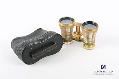 null Gilded brass and mother-of-pearl plates theatrical binoculars from Lemaire,...