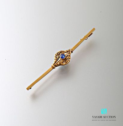 null Barrette brooch in yellow gold 750 thousandths, central decoration of garlands...