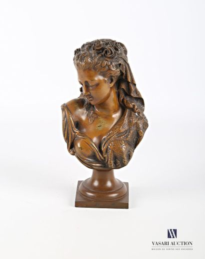 null École française du XIXème siècle

Buste de femme à la couronne de fleurs

Bronze...