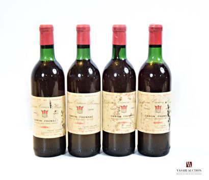 null 4 bottles Château CANON BOURRET Canon Fronsac 1962

	Stained and more or less...