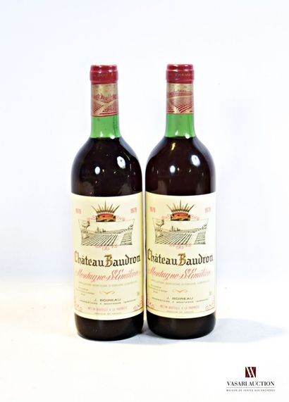 null 2 bottles Château BAUDRON Montagne St Emilion 1979

	And. excellent. N: low...