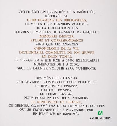 null [CHARLES DE GAULLE]

Lot comprenant cinq volumes in-4° : Dictionnaire commenté...