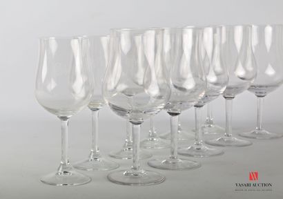 null Lot of tasting glasses including a suite of six glasses with leg, the goblet...