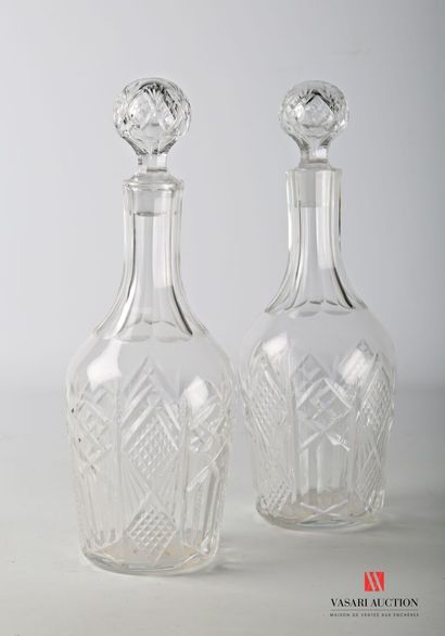 BACCARAT 

Pair of crystal decanters cut...