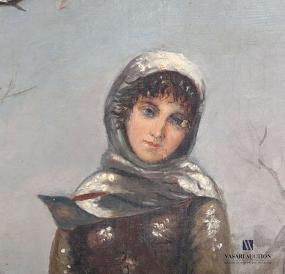 null ANDRIEUX E. (XXth century)

Young girl with a bundle of wood under the snow

Oil...