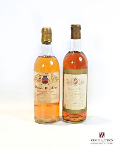 null Lot of 2 bottles including :

1 bottle Château LE THEULET Monbazillac 1974

1...